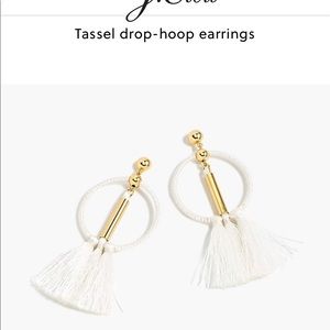 J. Crew Tassel Drop Hoop Earrings